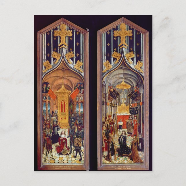 Cartão Postal A coroação de David e Luís XII 1501 (Frente)