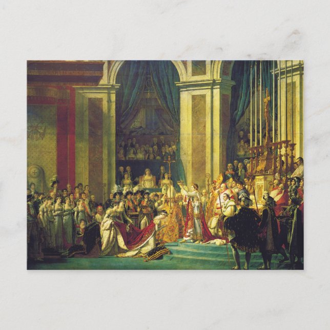 Cartão Postal A coroação de Napoleão por Jacques Louis David (Frente)
