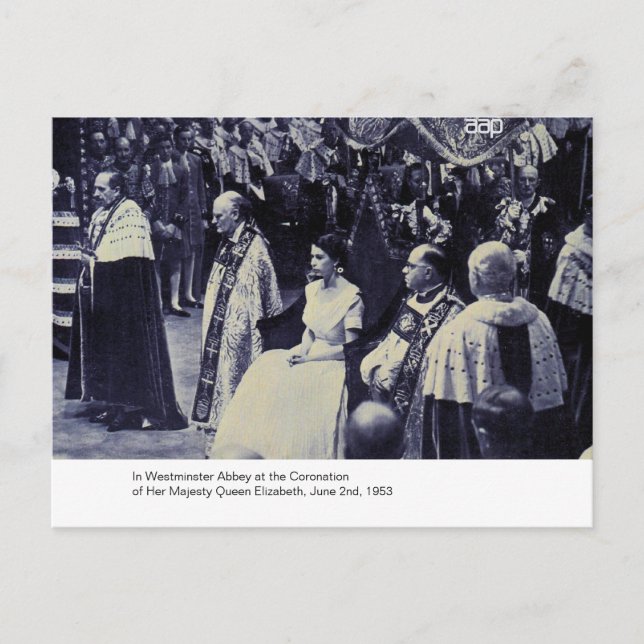 Cartão Postal A coroação do H.M. Rainha Elizabeth (Frente)