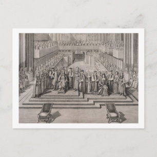 Cartão Postal A coroação do Rei James II (1633-1701) e hi