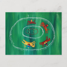 Cartão Postal A Corrida de Cavalos Pintura Contemporânea em Acrí