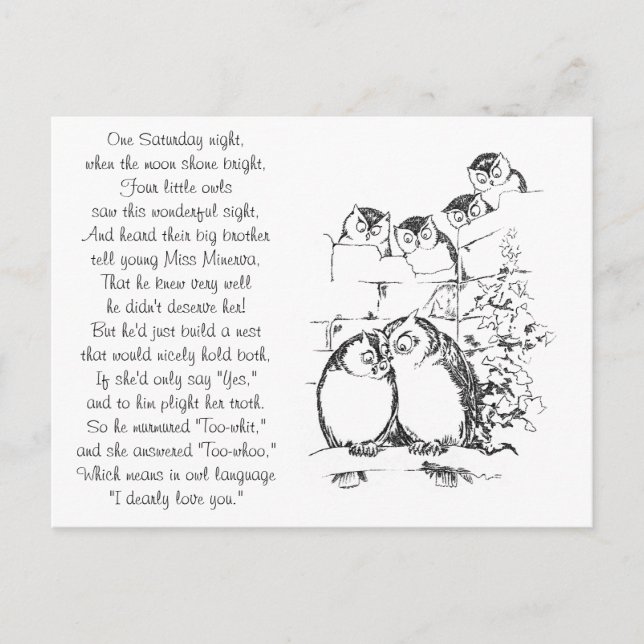 Cartão Postal A Coruja-Au Tem Público (Frente)