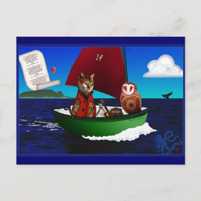 Cartão Postal A Coruja e o Cartão-postal Pussycat (Frente)