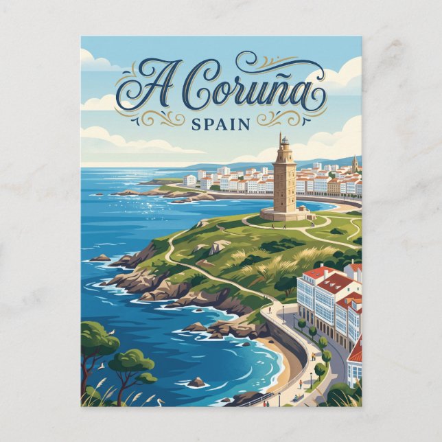 Cartão Postal A Coruña, Espanha (Frente)