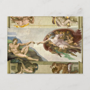 Cartão Postal A Criação de Adão, Capela Sistina, Michelangelo