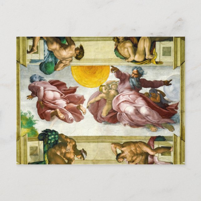 Cartão Postal A Criação do Sol por Michelangelo (Frente)