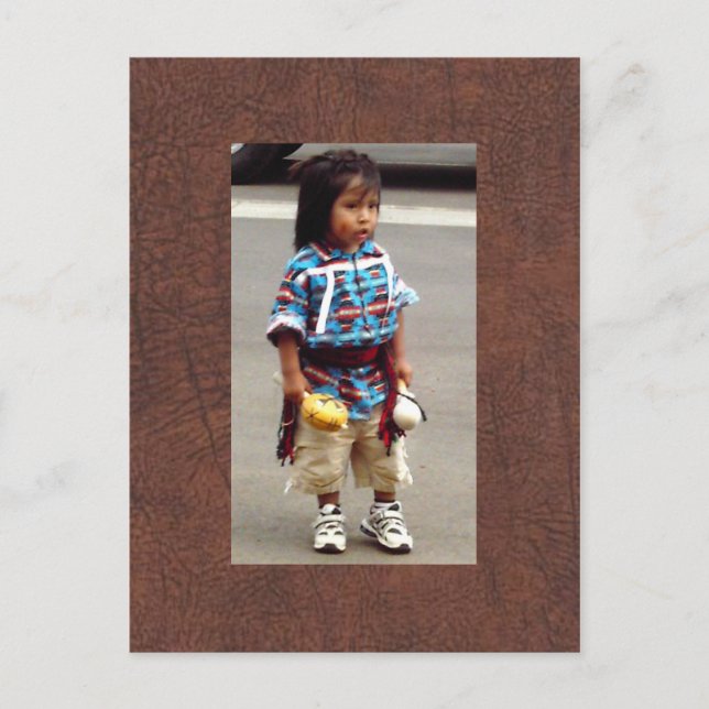 Cartão Postal A Criança Nativa Americana de Amanda (Frente)