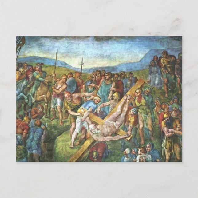 Cartão Postal A Crucificação das Ruas. Peter por Michelangelo Po (Frente)