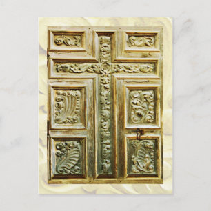 Cartão Postal A cruz entalada na porta da igreja