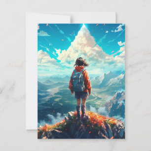 Cartão Postal A Cúpula em Sua Alma   Anime Hiker Girl