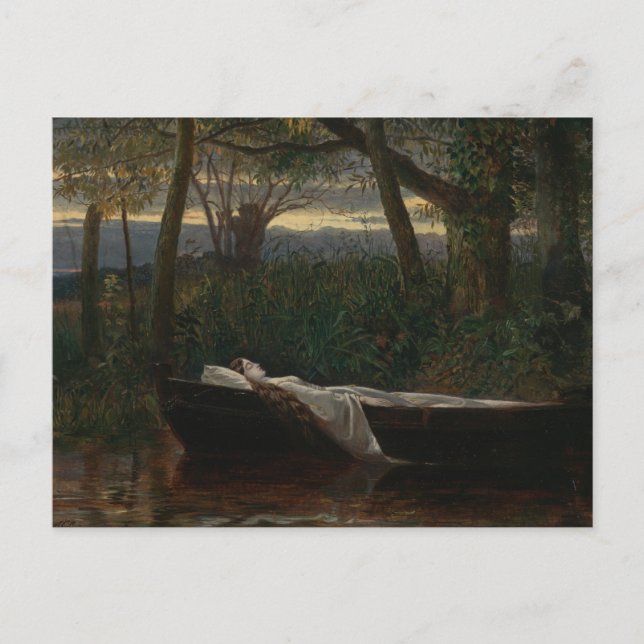 Cartão Postal A Dama de Shalott | Walter Crane (Frente)