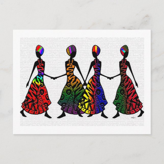 Cartão Postal A dança africana da Irmandade (Frente)