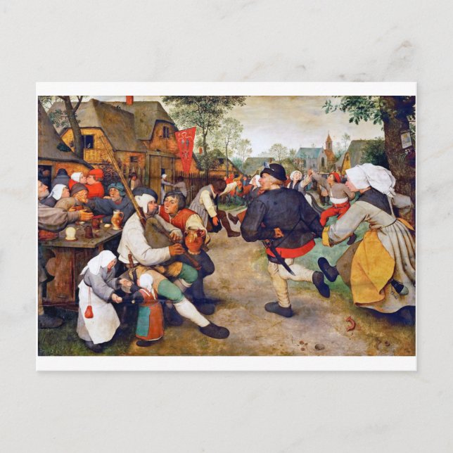 Cartão Postal A dança camponesa, Pieter Bruegel (Frente)