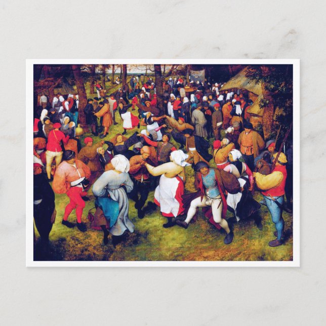 Cartão Postal A dança do casamento, Pieter Bruegel (Frente)