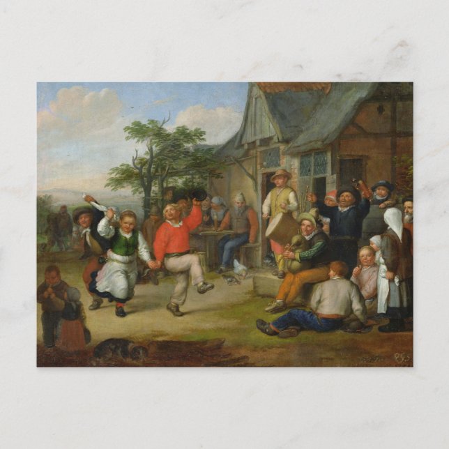 Cartão Postal A dança dos camponeses, 1678 (Frente)