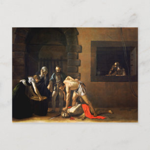 Cartão Postal A decapitação de St John o baptista por Caravagg