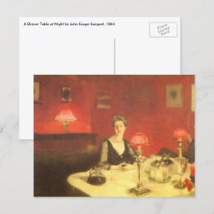 Cartão Postal A Dinner Table at Night by John Singer Sargent
