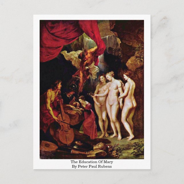 Cartão Postal A Educação De Mary Por Peter Paul Rubens (Frente)
