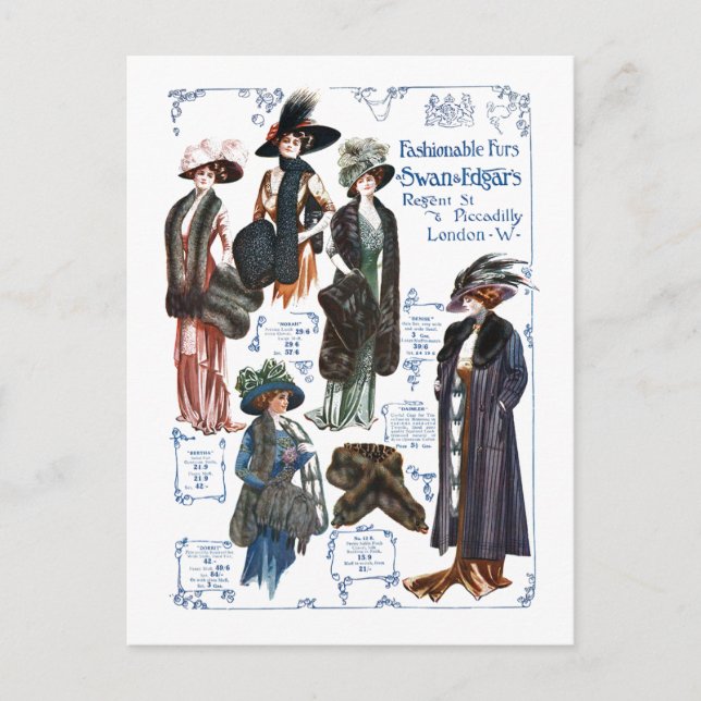 Cartão Postal #A elegante das peles da cisne & do Edgar (Frente)