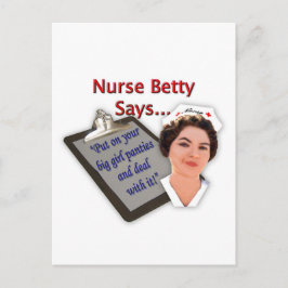Cartão Postal A enfermeira Betty diz: "Coloque suas calças de me