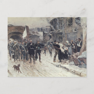 Cartão Postal A Entrada em Belfort do Comandante Alemão