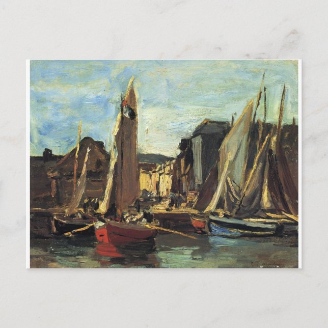 Cartão Postal A entrada no porto de Honfleur Eugene Boudin (Frente)