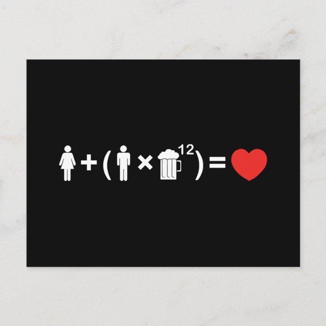 Cartão Postal A Equação do Amor para os Homens (Frente)