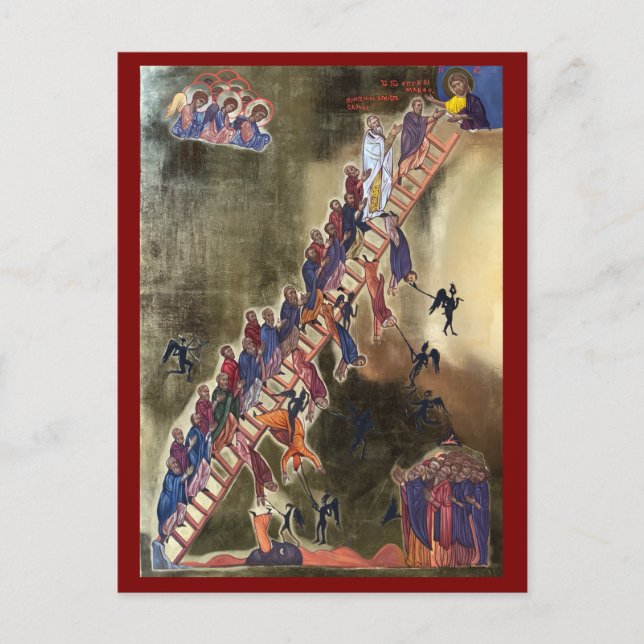 Cartão Postal A Escada do Ícone da Ascendência Divina (Frente)