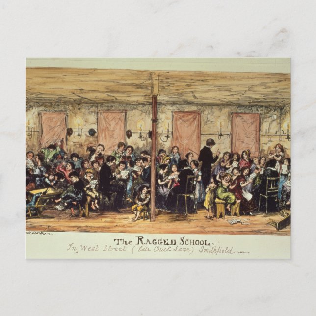 Cartão Postal A Escola Arrastada, West Street, Smithfield (Frente)