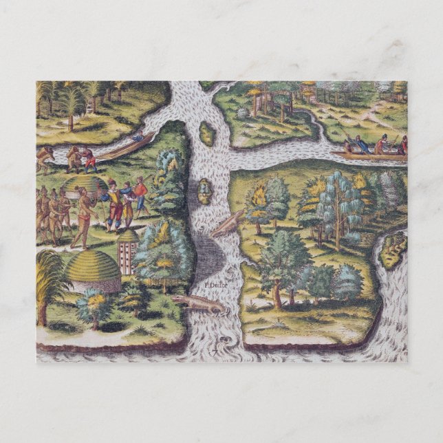 Cartão Postal A esquerda francesa no Forte Charles sofrendo (Frente)