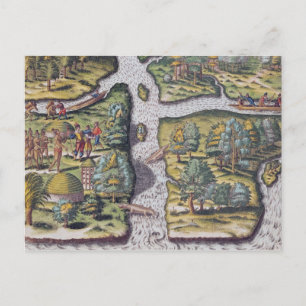 Cartão Postal A esquerda francesa no Forte Charles sofrendo