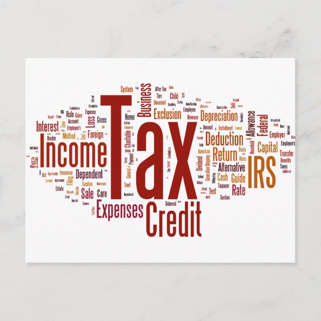 Cartão Postal A estação de impostos está aqui (Frente)