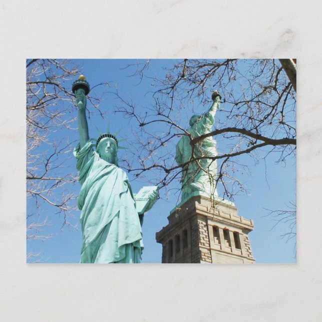 Cartão Postal A Estátua da Liberdade, da Ilha da Liberdade, NYC (Frente)