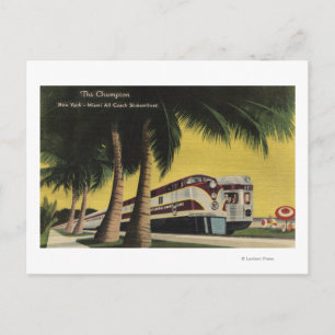 Cartão Postal A estrada de ferro Champion, para Nova Iorque