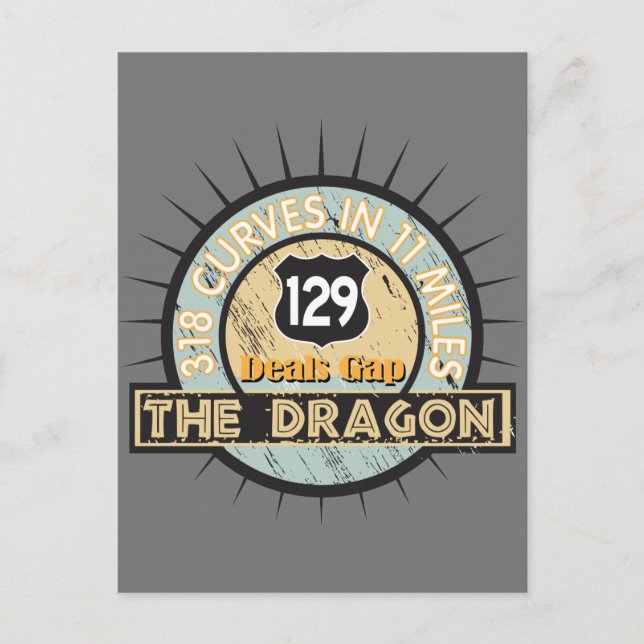 Cartão Postal A Estrada De Motocicleta Do Dragão Traz O Desvio (Frente)