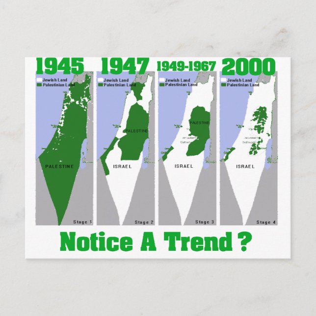 Cartão Postal A Evolução da Palestina (Frente)