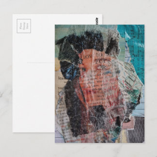 Cartão Postal A Face Mixed Media Collage