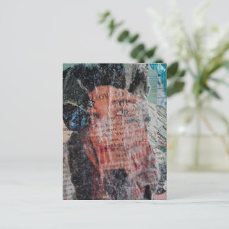 Cartão Postal A Face Mixed Media Collage