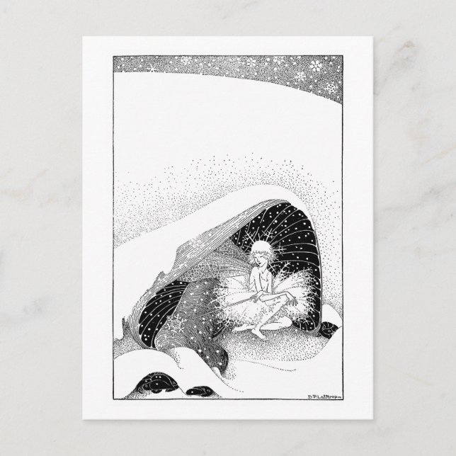 Cartão Postal A Fada no Cartão-postal de inverno (Frente)