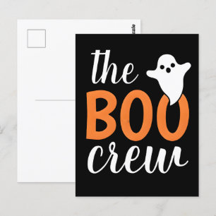 Cartão Postal A Família Boo Crew Orange Halloween Combina