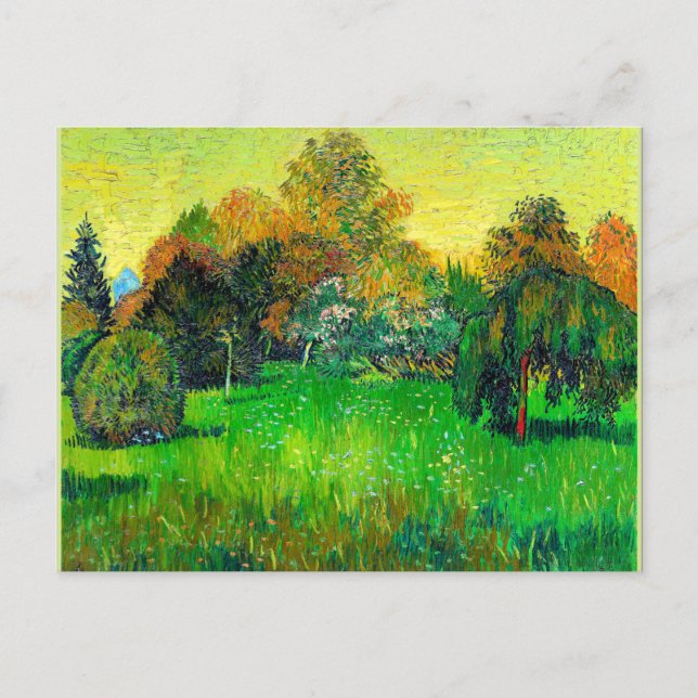 Cartão Postal A famosa pintura de Van Gogh, O Jardim do Poeta (Frente)