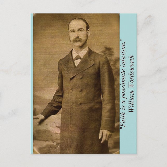 Cartão Postal "A fé é uma intuição apaixonada." Wllm Wordsworth (Frente)