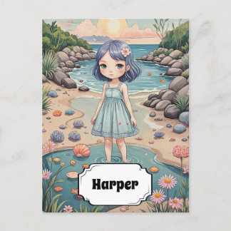 Cartão Postal A felicidade de Beachcomber é personalizada