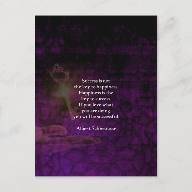 Cartão Postal A Felicidade É A Chave Para O Sucesso Na Subcotaçã (Frente)