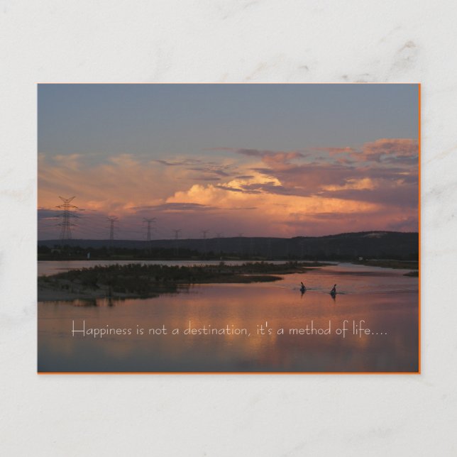 Cartão Postal A felicidade não é um destino, ele é… (Frente)