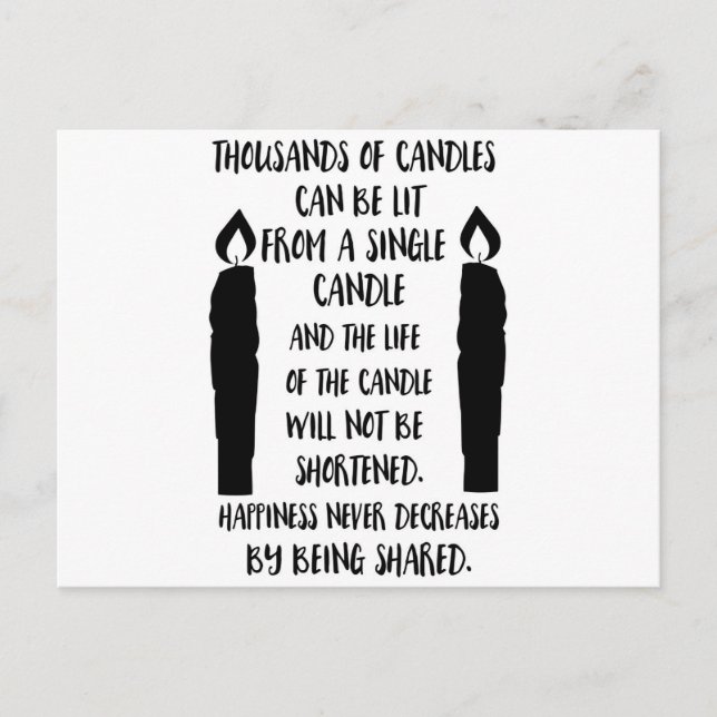 Cartão Postal A felicidade nunca diminui sendo compartilhada (Frente)