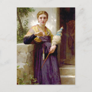 Cartão Postal A Fiadoura, William-Adolphe Bouguereau
