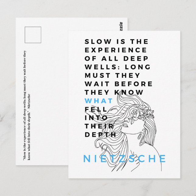 Cartão Postal A filosofia da Profunda Alma cita Nietzsche (Frente/Verso)