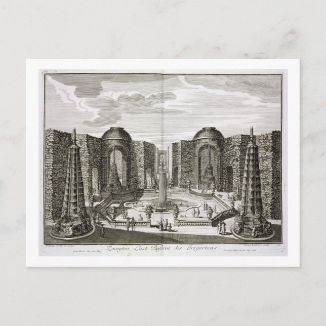 Cartão Postal A fonte no labirinto do Prazer de Princely (Frente)