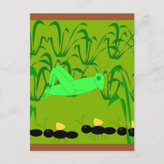 Cartão Postal a formiga e o gafanhoto